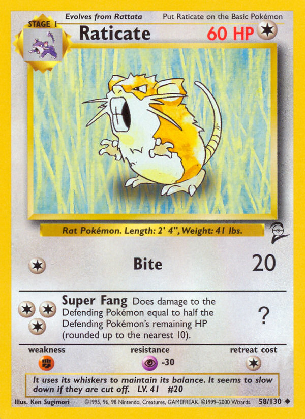 Raticate Base Set 2 front - Unlimited
