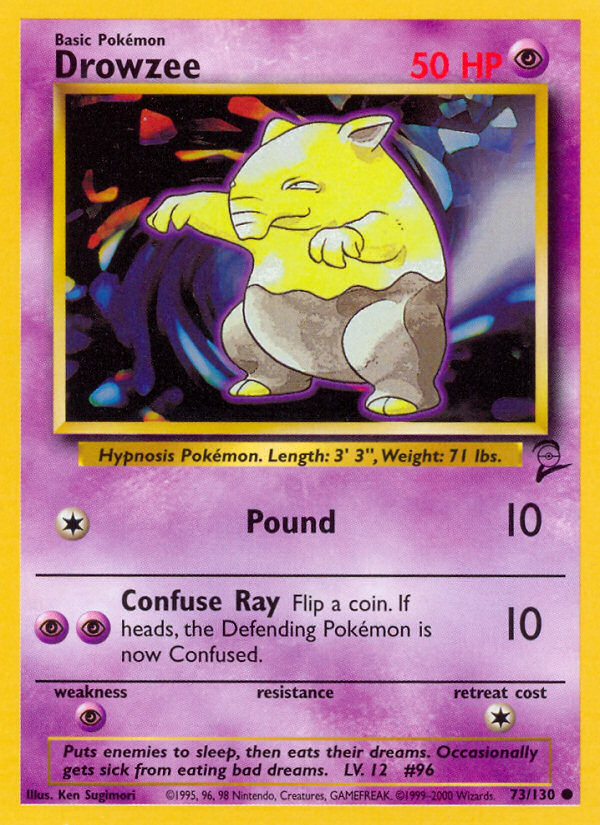 Drowzee Base Set 2 front - Unlimited