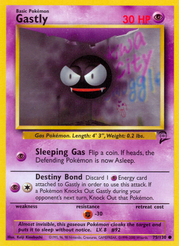 Gastly Base Set 2 front - Unlimited