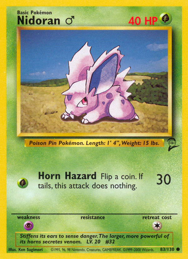 Nidoran ♂ Base Set 2 front - Unlimited