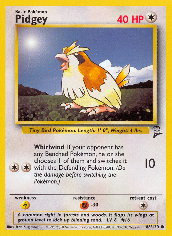 Pidgey Base Set 2 front - Unlimited