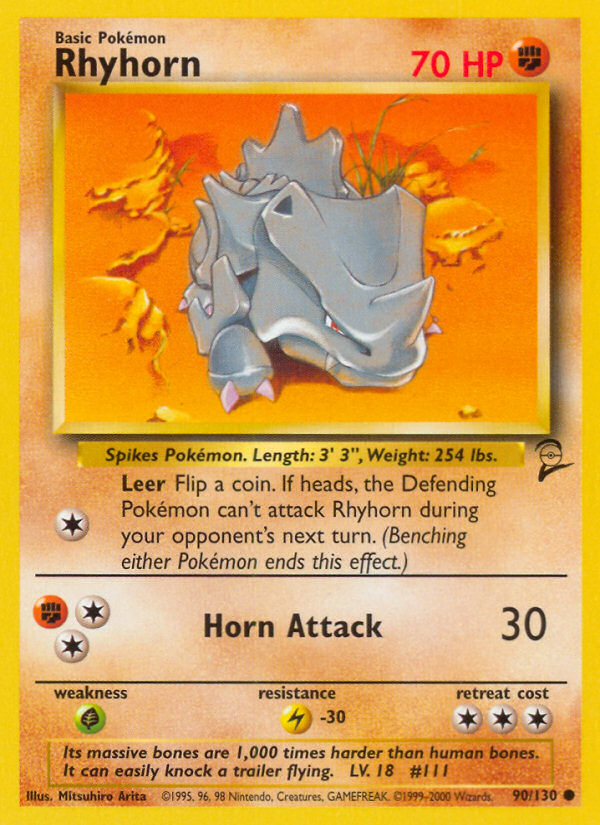 Rhyhorn Base Set 2 front - Unlimited
