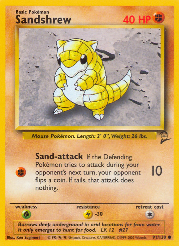 Sandshrew Base Set 2 front - Unlimited
