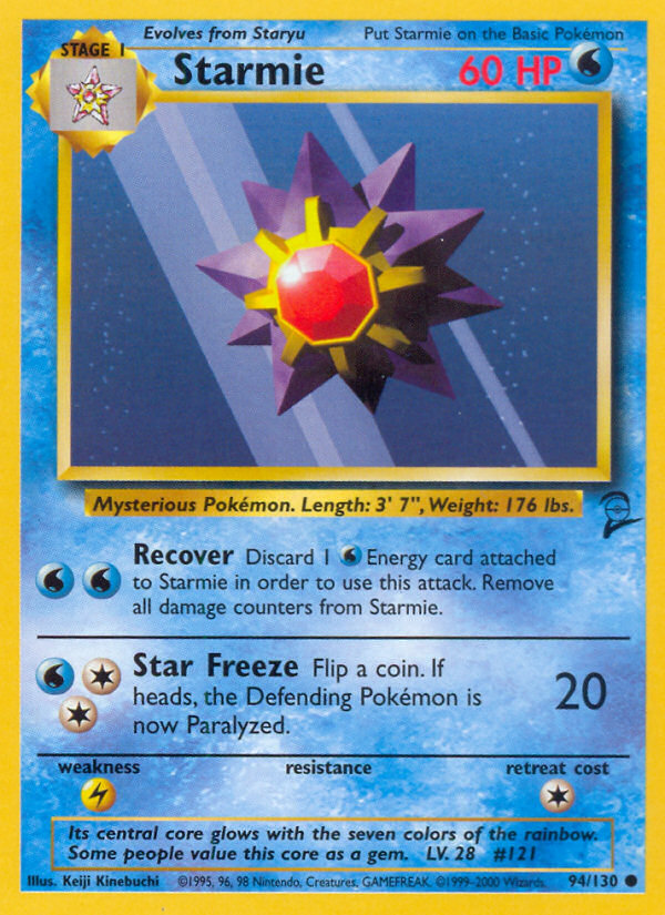Starmie Base Set 2 front - Unlimited