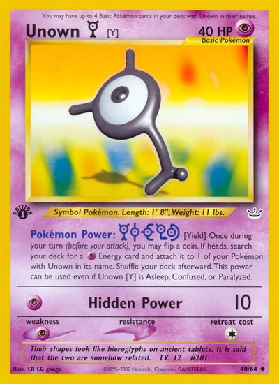 Unown [Y] 1st Edition