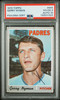 1970 Topps Gerry Nyman #644 San Diego Padres In Person Autograph PSA 4 Auto 10 front of card