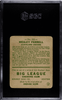 1933 Goudey Wesley Ferrell #218 Cleveland Indians RC SGC 2.5 back of card