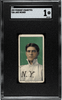 1909 T206 Jake Weimer Piedmont 150 Factory No. 25 New York Nat'l SGC 1 (Cert #1897432) front of card