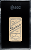 1910 T206 Ed Summers Piedmont 350 Factory No. 25 Detroit SGC 3 back of card