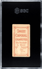 1910 T206 Dave Brain Sweet Caporal 350 Factory No. 30 Buffalo SGC 1 back of card