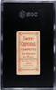 1910 T206 Jerry Freeman Sweet Caporal 350 Factory No. 30 Toledo SGC 1 back of card