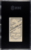 1909-11 T206 Gabby Street Piedmont 350 Portrait Factory No. 25 Washington SGC 1 back of card