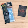 BCW Resealable Inner Sleeves 100 Pack retail pack beside a sleeved trading card, detail view