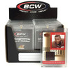 BCW Magnetic Card Holder - 100 Pt. 1 Ct. retail display box with holders and football card, detail view