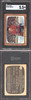 1966-67 Topps Gump Worsley #2 Montreal Canadiens HOF SGC 5.5 front and back of card