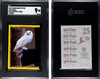 2001 Panini Harry Potter Hedwig #25 Philosopher's Stone Sticker SGC 9 front and back of card