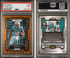 2023 Panini Prizm Tyreek Hill #187 Orange Lazer Prizm Miami Dolphins PSA 9 front and back of card