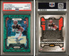 2023 Panini Select Chase Brown #318 Autograph Green Scope /75 Cincinnati Bengals Sticker Autograph RC PSA 10 front and back of card