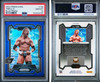 2024 Panini Prizm WWE Triple H #135 Blue Prizm /199 HOF PSA 10 front and back of card