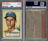 1952 Topps Phil Haugstad #198 Brooklyn Dodgers RC PSA 4 front and back of card