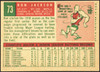 1959 Topps Ron Jackson #73 Chicago White Sox VG back of card