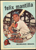 1959 Topps Felix Mantilla #157 Milwaukee Braves EX R100079 front of card