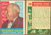 1959 Topps Warren Giles #200 League President White Back HOF VG-EX R100084 front and back of card