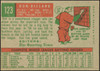 1959 Topps Don Dillard #123 Rookie Stars Cleveland Indians RC EX R100149 back of card