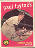 1959 Topps Paul Foytack #233 White Back Detroit Tigers EX R100216 front of card