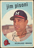 1959 Topps Jim Pisoni #259 Gray Back Milwaukee Braves VG-EX R100219 front of card
