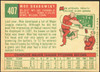 1959 Topps Moe Drabowsky #407 Chicago Cubs VG-EX R100242 back of card
