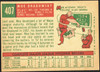 1959 Topps Moe Drabowsky #407 Chicago Cubs EX R100243 back of card