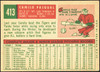 1959 Topps Camilo Pascual #413 Washington Senators EX+ R100250 back of card