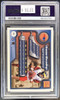 Back of 2000 Pacific Aurora Tom Brady #84 RC PSA 8