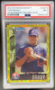Front of 2023 Bowman Draft Tom Brady #95B-TB Yellow Lava /75 PSA 9
