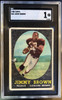 Front of 1958 Topps Jimmy Brown #62 HOF RC SGC 1