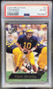 Front of 2000 Press Pass Tom Brady #37 Gold Zone RC PSA 6