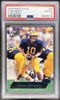 Front of 2000 Press Pass Tom Brady #37 Torquers Blue Foil RC PSA 6