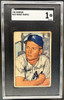 Front of 1952 Bowman Mickey Mantle #101 HOF SGC 1