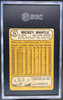 Back of 1968 Topps Mickey Mantle #280 HOF SGC 1