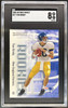 Front of 2000 SkyBox Impact Tom Brady #27 RC SGC 8