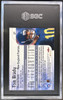 Back of 2000 SkyBox Impact Tom Brady #27 RC SGC 8
