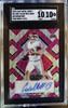 Front of 2022 Leaf Metal Draft Caleb Williams #BA-CW1 Pink Wave Auto 14/15 SGC 10/10
