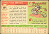 1955 Topps Reno Bertoia #94 Detroit Tigers Fair back of card