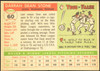 1955 Topps Dean Stone #60 Washington Senators Fair — Example A back of card