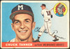 1955 Topps Chuck Tanner #161 Milwaukee Braves RC High Number Low Grade - Creases front of card