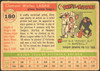 1955 Topps Clem Labine #180 Brooklyn Dodgers High Number Low Grade - Creases — Example A back of card