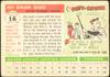 1955 Topps Roy Sievers #16 Washington Senators Fair — Example A back of card