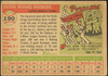 1955 Topps Gene Woodling #190 Baltimore Orioles High Number Low Grade - Creases Example A back of card
