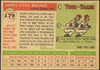 1955 Topps Jim Bolger #179 Chicago Cubs High Number Low Grade - Creases Example A back of card
